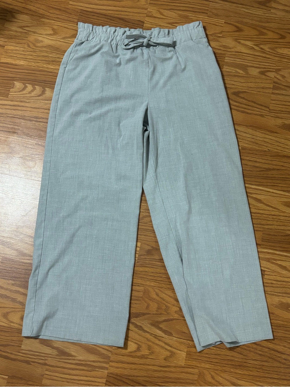 Casual Drawstring Waist Women’s Pants in Light Gray